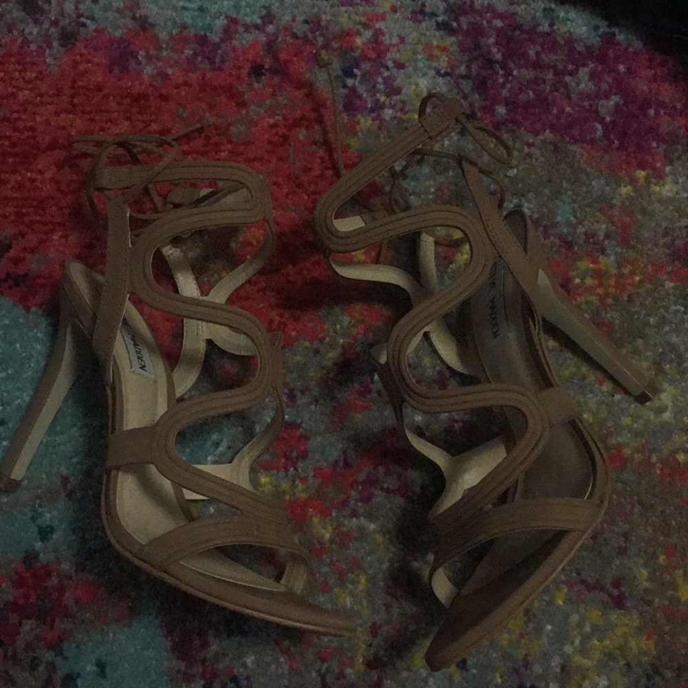Cream caged sandals
